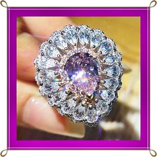 Cheerful and chunky simulated amethyst and sapphire silver ring Size: 6