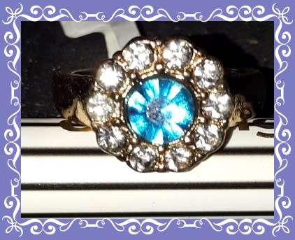 Sweet Bohemian Retro sparkly alloy ring 17mm
