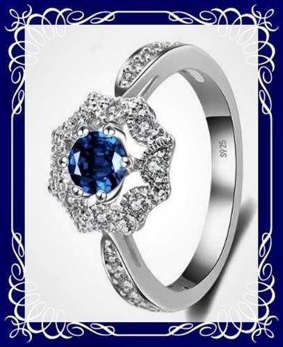 Sexy Sterling silver simulated zirconia Princess ring Size 9