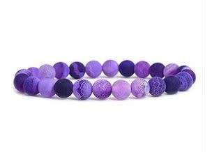 Grape Weathered Agate Bracelet (Good energy)