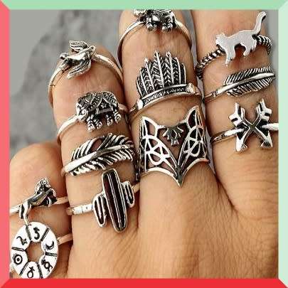 Amazing 12pc midi ring set (knuckle rings)