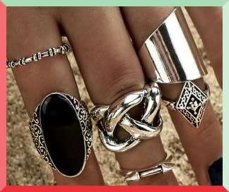 Sweet midi ring set (knuckle rings) 6pc