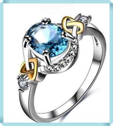 Beautiful Simulated Topaz Gemstone Gold filled Ring S9