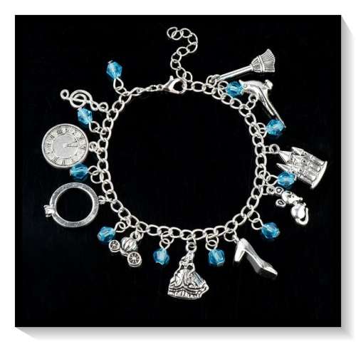 Cinderalla inspired charm bracelet with charms