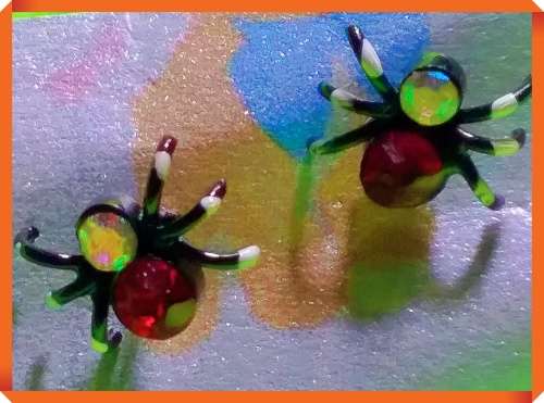 Sterling silver spider earrings