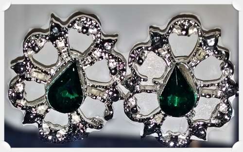 Lovely sterling silver plated earrings with simulated stones