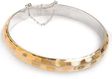 Charming bangle crafted in 14K gold plated silver