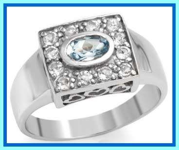 Stunning Sterling silver ring with large topaz