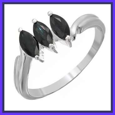 Amazing Sterling silver ring with sapphires