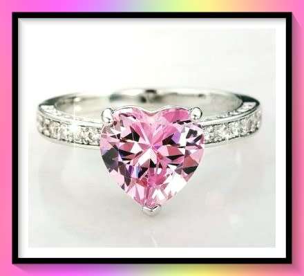 Baby pink heart design ring size 9