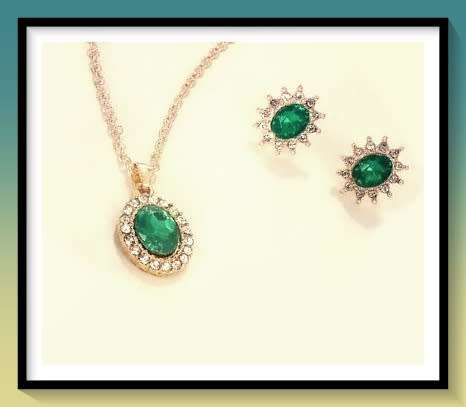Amazing bright green necklace and earring set