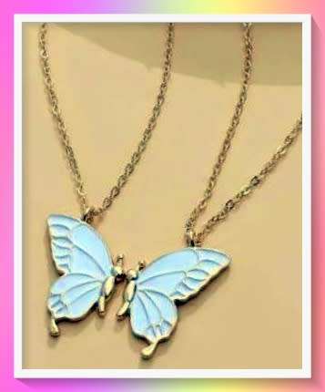Beautiful Butterfly Charm Necklace (2 pc set for Friends)