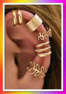 Lovely Hollow Leaf Ear Cuff /Clips - 5pc set