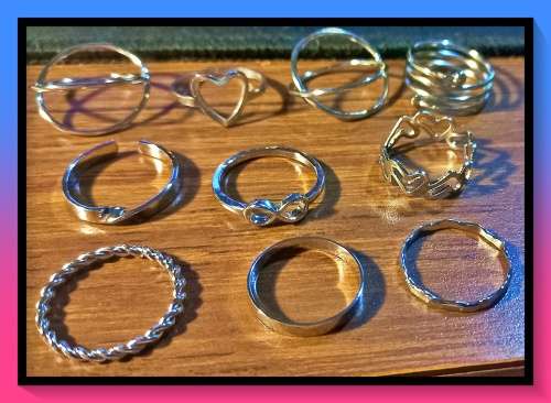 Lovely Circle and heart design ring set 10pcs