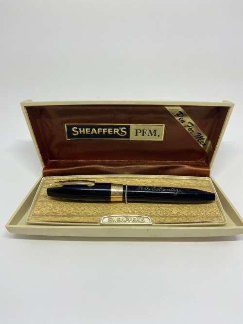 Vintage Sheaffer PFM III Fountain Pen with originnal box and reciept. Engraved