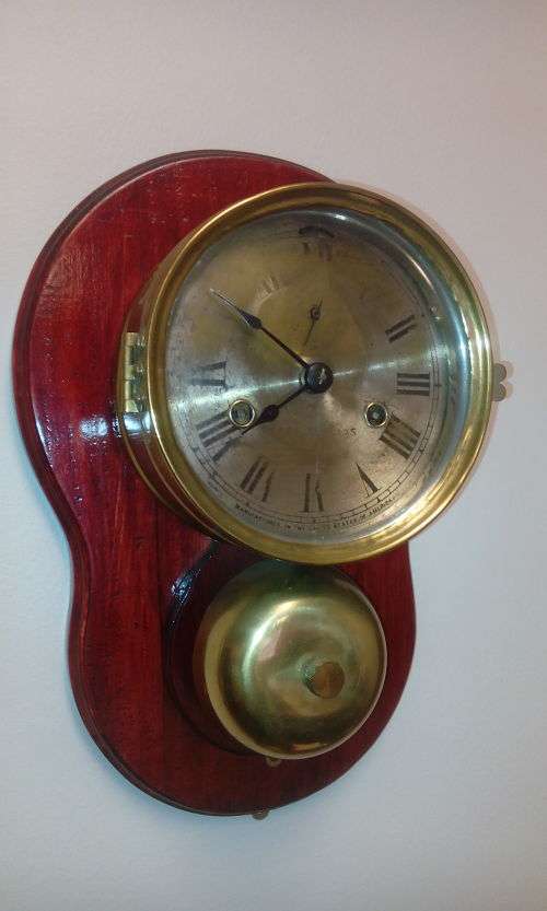 Antique Brass Ships Clock