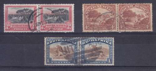 SOUTH AFRICA 1927 LONDON PRINTINGS SACC 34-36 USED   CV R820