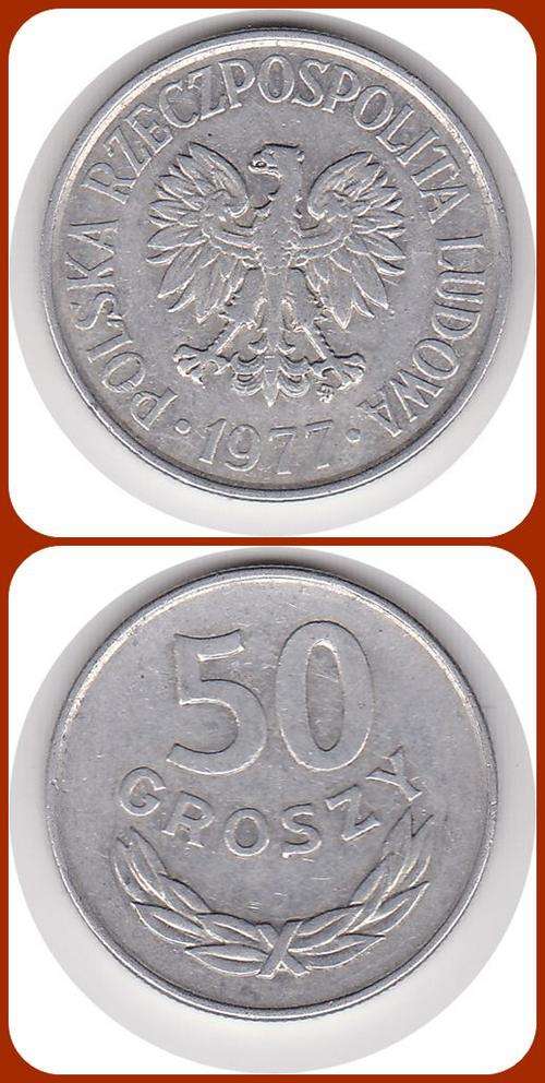 POLAND - 1977 - 50 GROSZY - VF COIN