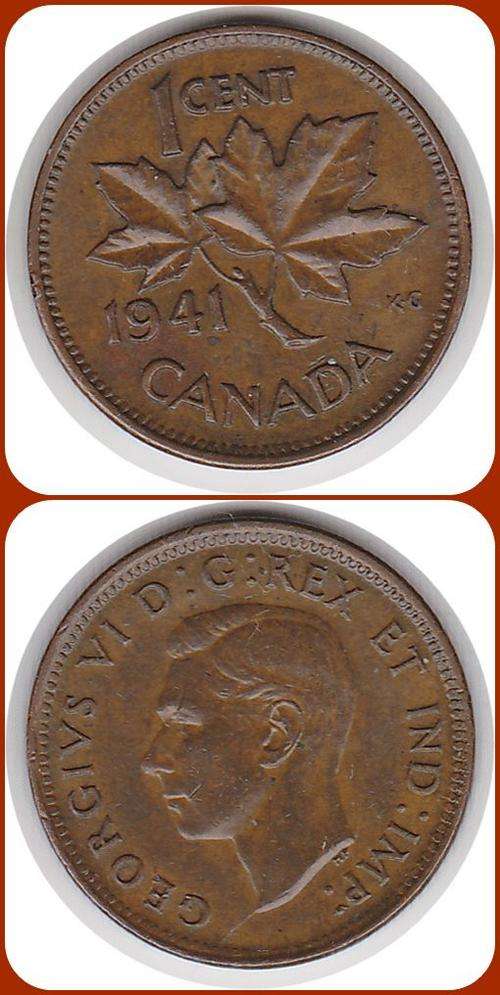 CANADA - 1941 - ONE CENT - VF COIN