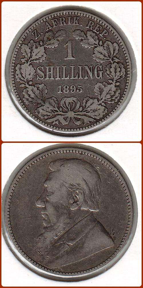 ZAR - 1895 - SHILLING - ONLY 327380 COINS MINTED