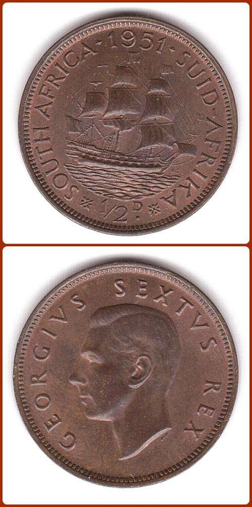 UNION - 1951 - 1/2 PENNY - XF/UNC COIN