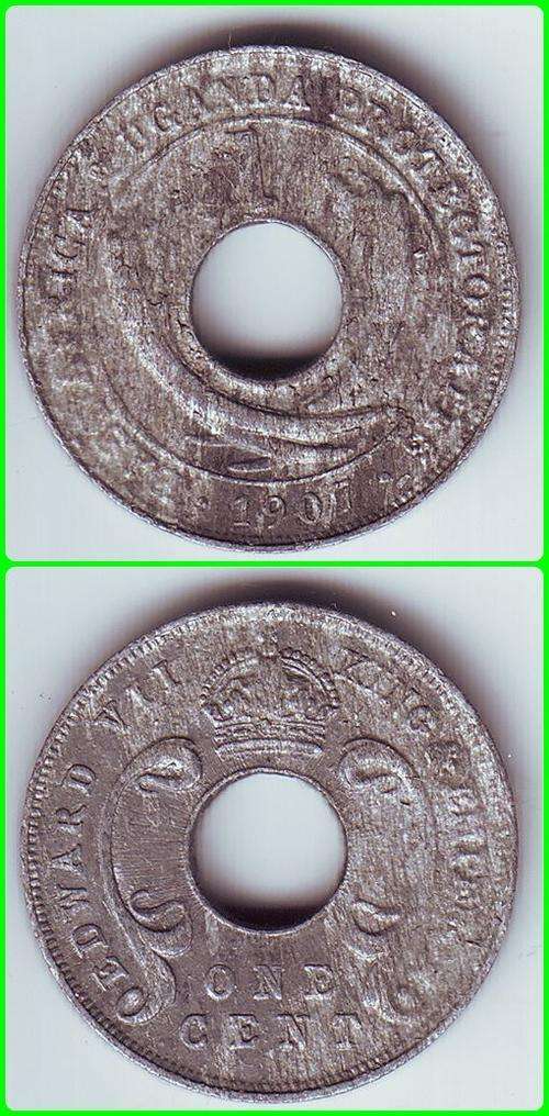 EAST AFRICA & UGANDA PROT. - 1907 - 1 CENT - KM# 5 - VG COIN