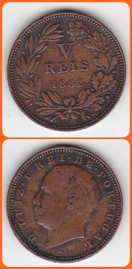 PORTUGAL - 1882 - 5 REIS - F COIN