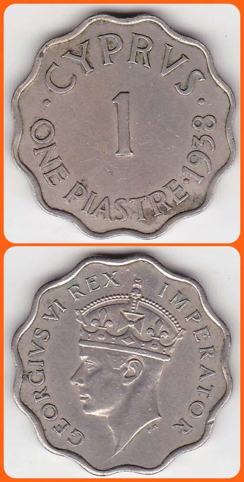 CYPRUS - 1938 - 1 PIASTRE - KM# 23 - VF COIN