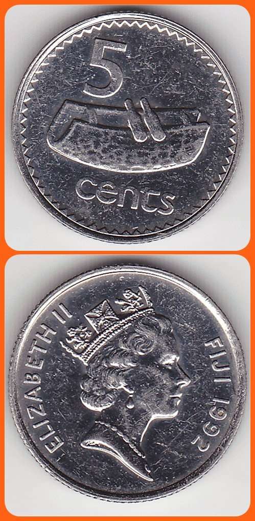 FIJI ISLANDS - 1992 - 5 CENTS - KM# 51a - XF/UNC COIN