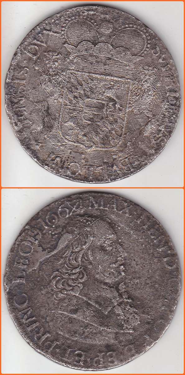LIEGE - MAXIMILIAN HENRY - 1668 - DUCATONE - KM# 84 - SHIPWRECK COIN - 27.73g (32.48) 0.944 SIL