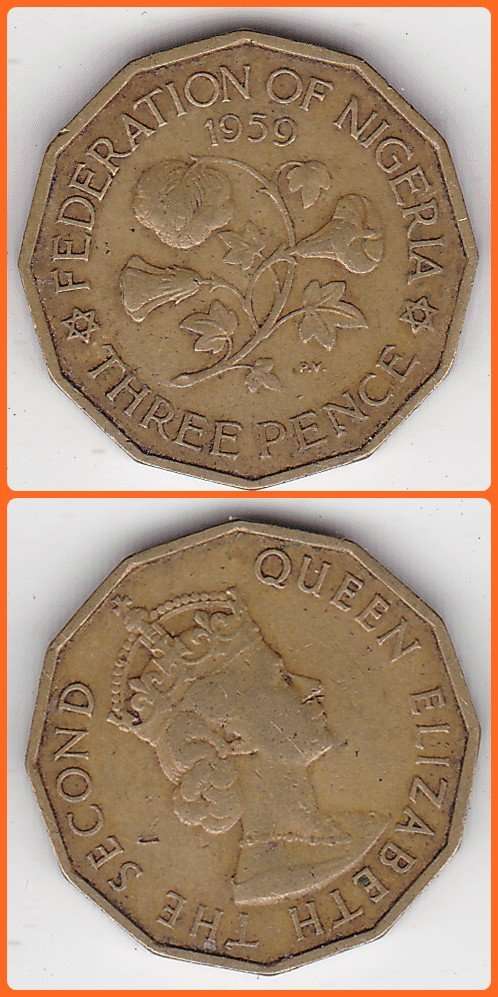 NIGERIA - 1959 - 3 PENCE - KM# 3 - VF COIN