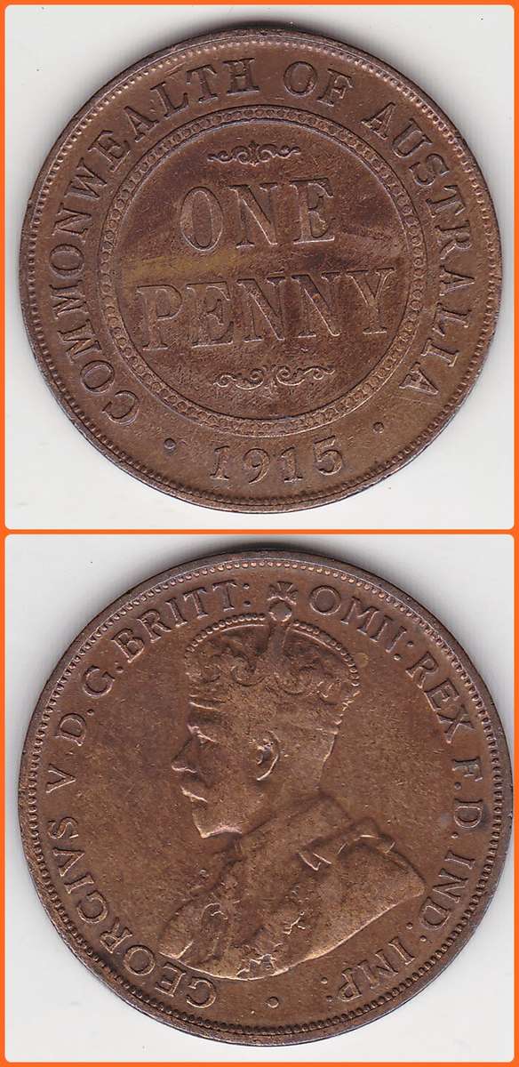 AUSTRALIA - 1915 H - 1 PENNY - KM# 23