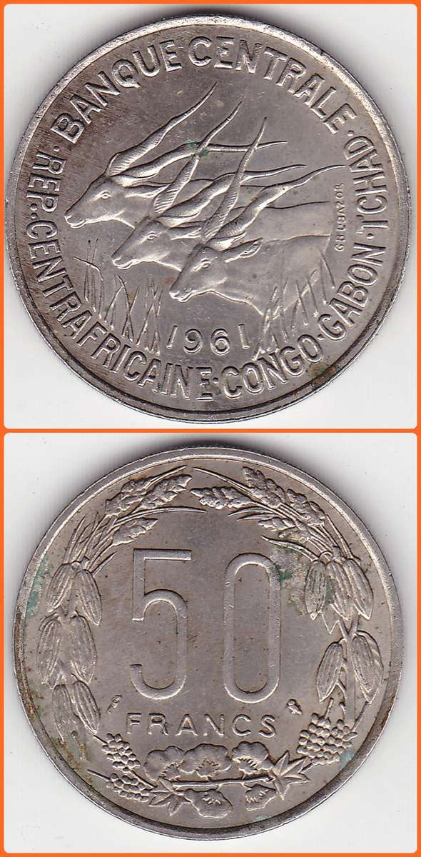 EQUATORIAL AFRICA STATES - 1961(a) - 50 FRANCS - KM# 3