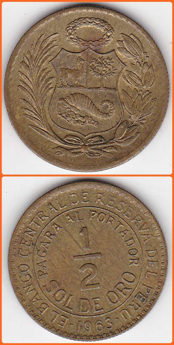 PERU - 1963 - 1/2 SOL - KM# 220.5