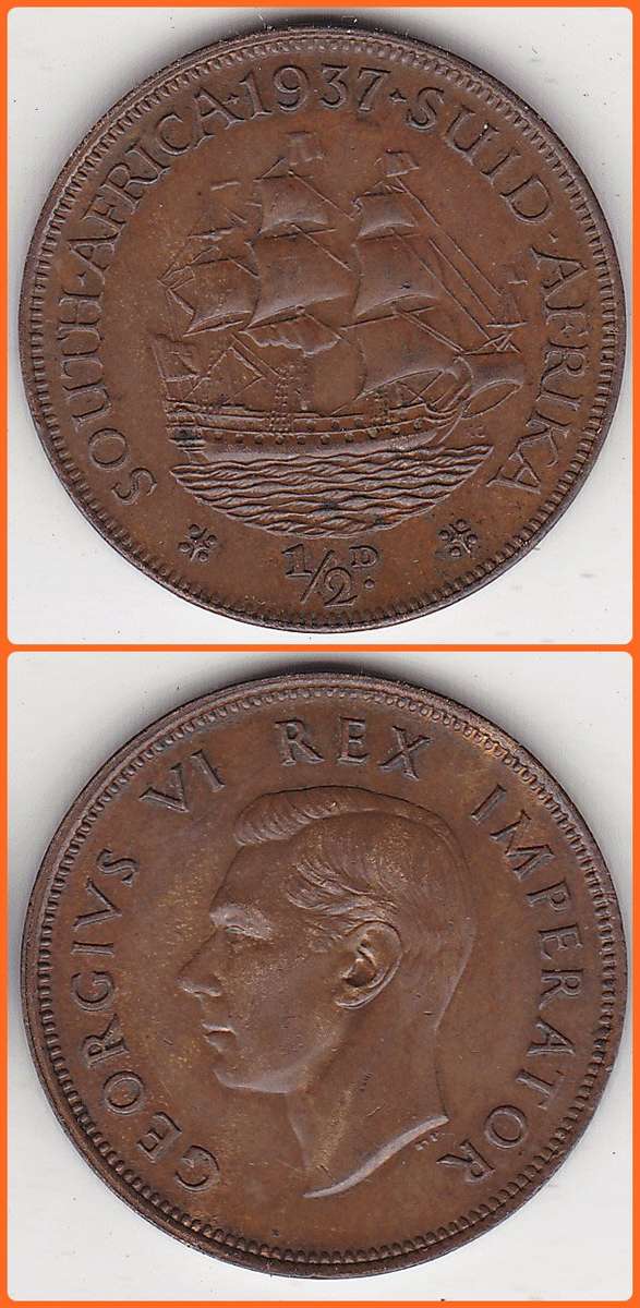 UNION - 1937 - 1/2 PENNY - MINTAGE 638 256