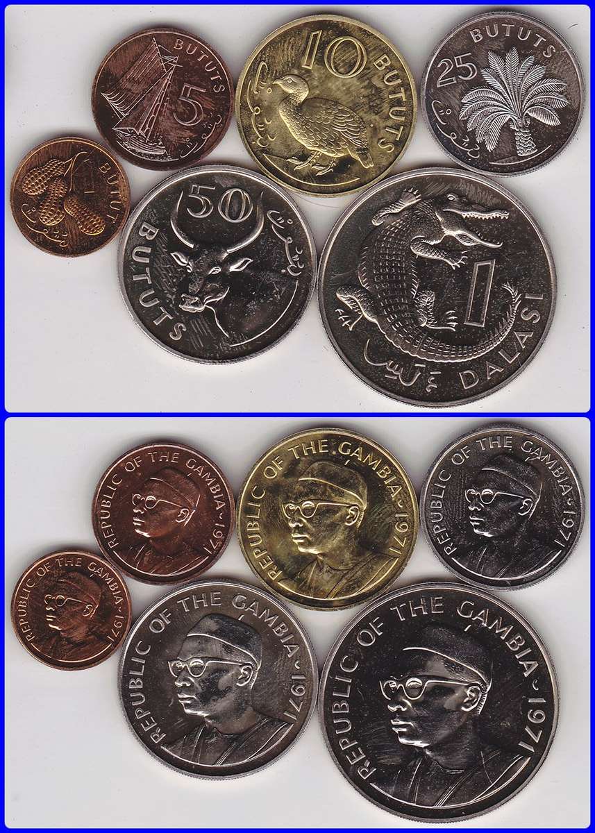 GAMBIA - 1971 - PROOF SET (NO BOX) - KM# PS3 - 6 PROOF COINS