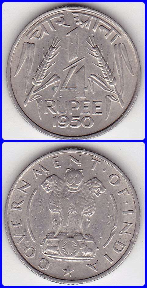 INDIA - 1950 (C) - 1/4 RUPEE - KM# 5.1