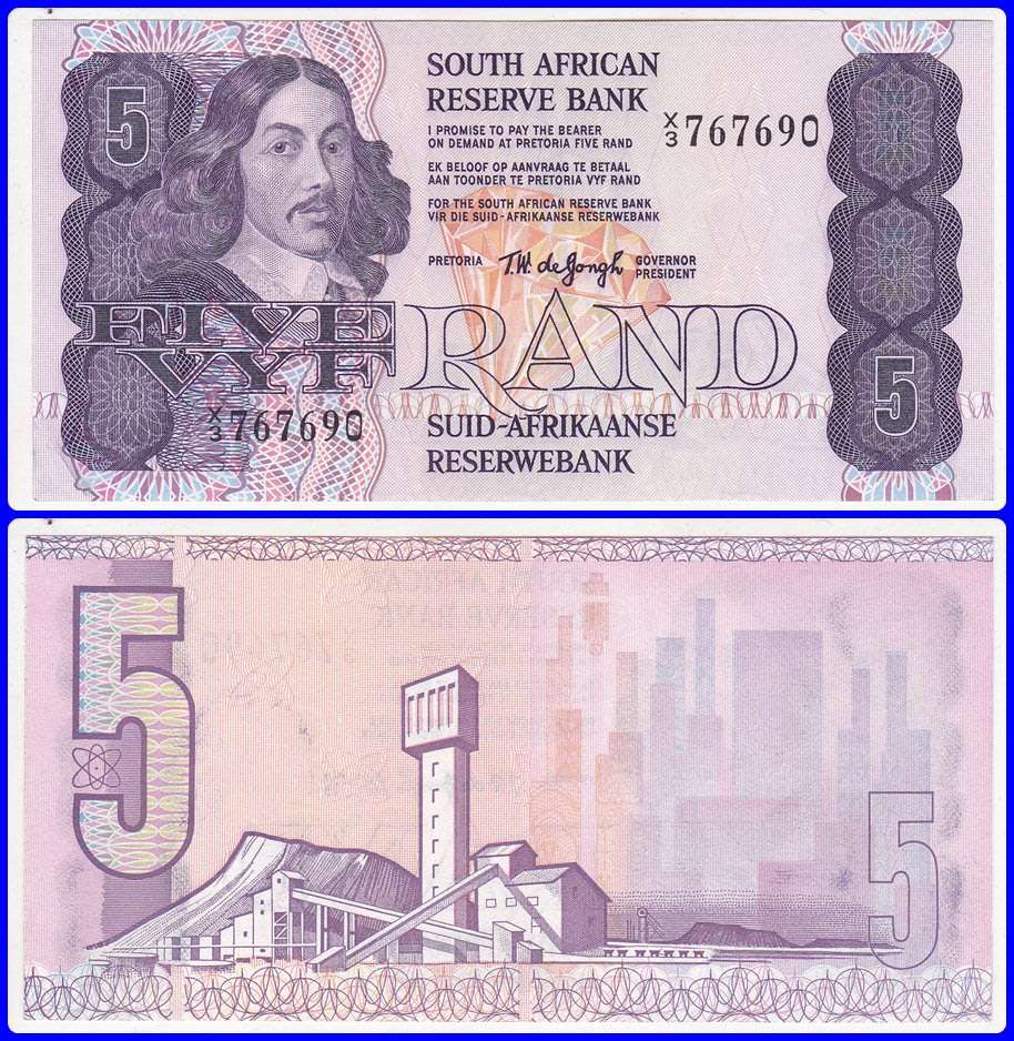 DE JONGH - 4TH ISSUE - 1978 - 5 RAND - XF/UNC REPLACEMENT NOTE - X/3 767690