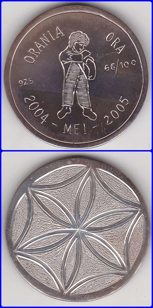 ORANIA ORA SILVER MEDALLION - 2004 MEI 2005 - NO. 65 OF ONLY 100