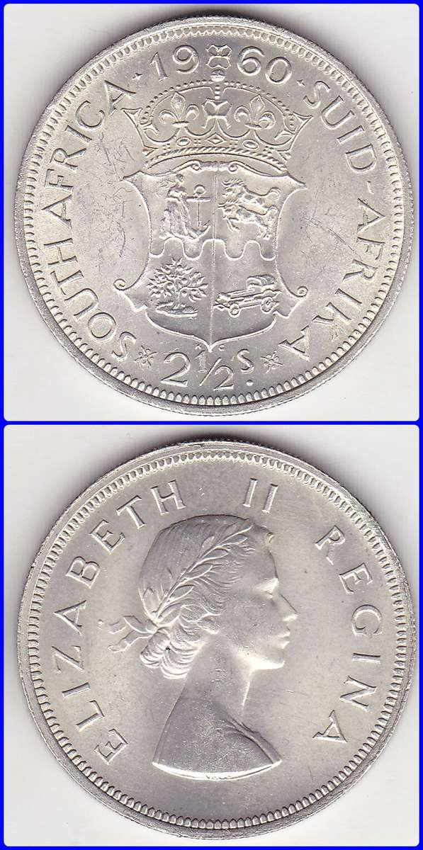 UNION - 1960 - 2 1/2 SHILLINGS - XF/UNC COIN - ONLY 15528 MINTED