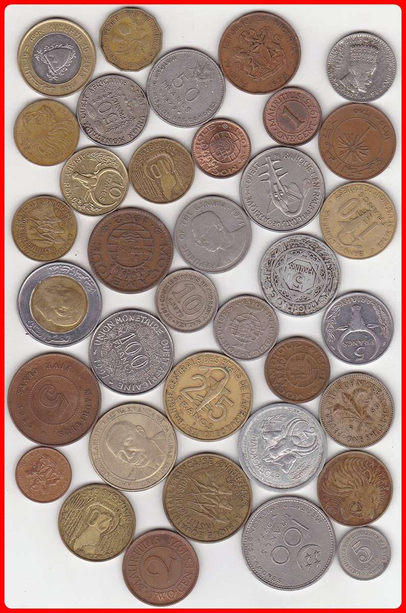 MIXED LOT OF 35 AFRICAN COINS - SET12