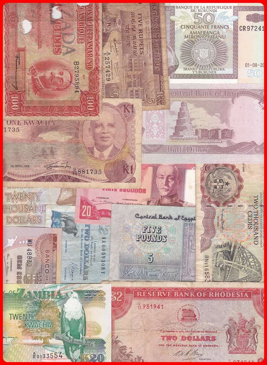 MIXED LOT OF 13 AFRICAN BANK NOTES