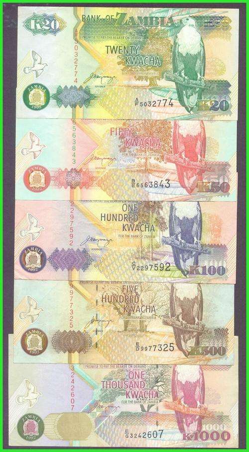 ZAMBIA  - 1992 SET - XF/AU
