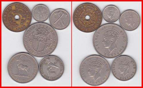 SOUTHERN RHODESIA * 1947 * FULL SET 1D - 2/6 * C.V. aprox R300