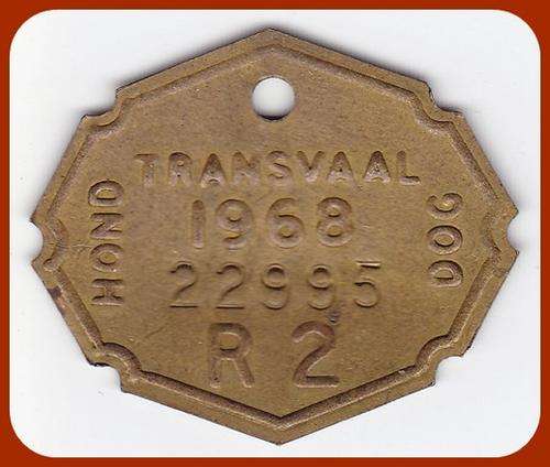 TRANSVAAL DOG LICENCE - 1968 -  TWO RAND - R2