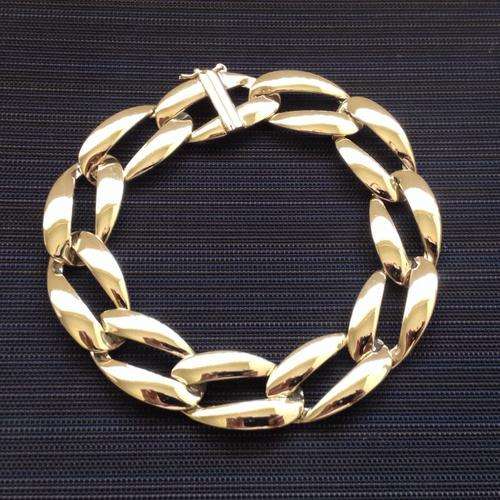 9 ct Gold Designer Bracelet ( 20.5 cm x 14 mm )