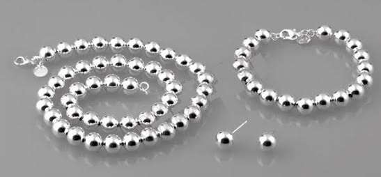 Silver Designer Hollow Balls Jewellery Set