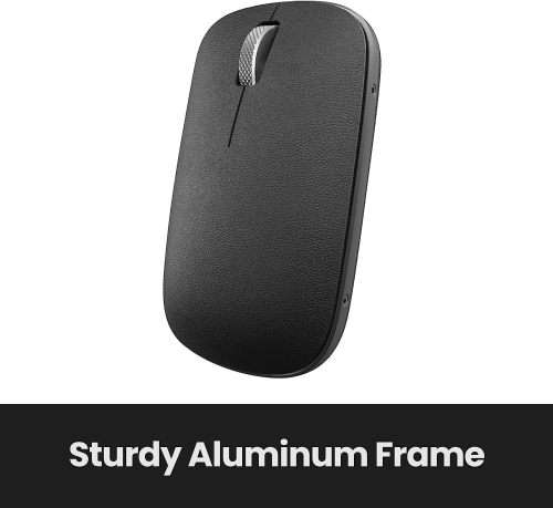 Exquisite Elegance: Azio Retro Classic Mouse in Gun Metal / Posh - Genuine Leather and Premium