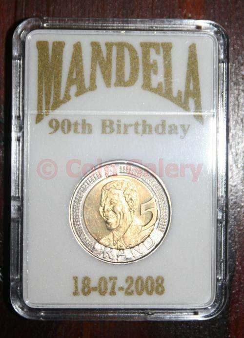 MANDELA 90th Birthday Coin in special birthday holder! Splendid Offer!