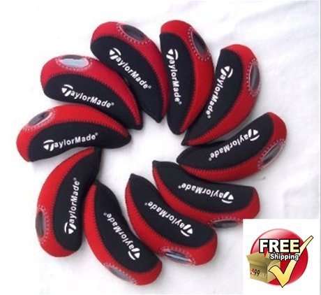 Taylormade golf Iron Covers 10pcs/set new style Black/Red - Free Shipping